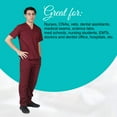 thumbnail image 2 of ACTIVE UNIFORMS Men Scrub Set Medical Scrub Top and Pants (Burgundy, Large), 2 of 6