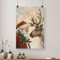 thumbnail image 3 of Printable Christmas Wall Art, Santa and Reindeer Poster, One Sheet Wall Size 24''x36'' -Gategoo, 3 of 5
