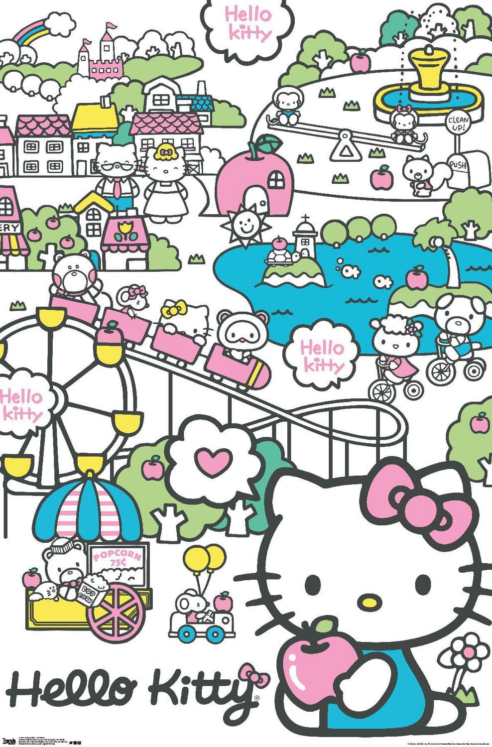Hello Kitty: 19 Amusement Park - Carnival Wall Poster, 22.375" x 34"