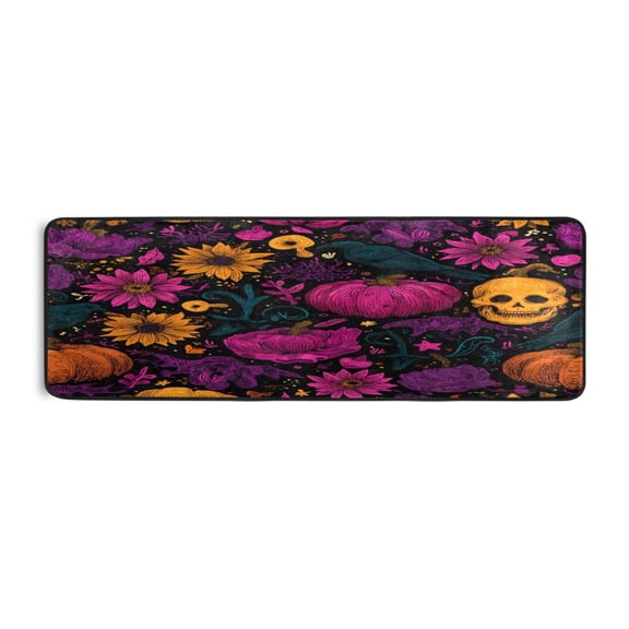 Long Floor Mat Hallway Carpet 72x24 Inch Area Carpet Non-slip Entrance Carpet Washable Door Mat Kitchen Bedroom Living Room Halloween Purple Pumpkin