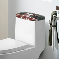 ZIATUBLE Christmas Horse Toilet Tank Protector Snow Trees Toilet Tank Cover Lid Soft Toilet Tank Lid Dust Cover Easy to Clean Toilet Bowl Tank Covers for Bathroom Home Indoor Decor