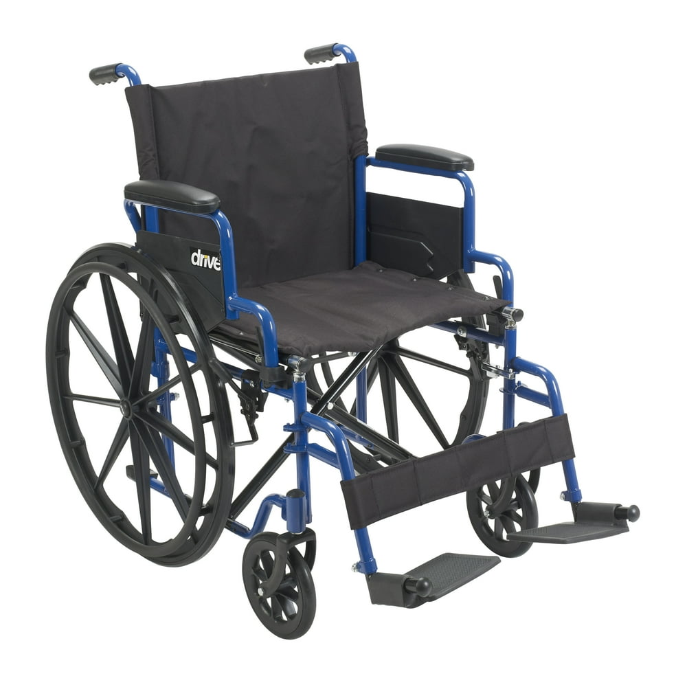 Drive Medical Blue Streak Wheelchair with Flip Back Desk Arms, Swing
