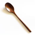 thumbnail image 4 of EeaseMX cucharas largas de madera para sopa, cucharones, cucharas para servir comida, utensilios de cocina para casa, restaurante, color amarillo claro y marrón., 4 of 7