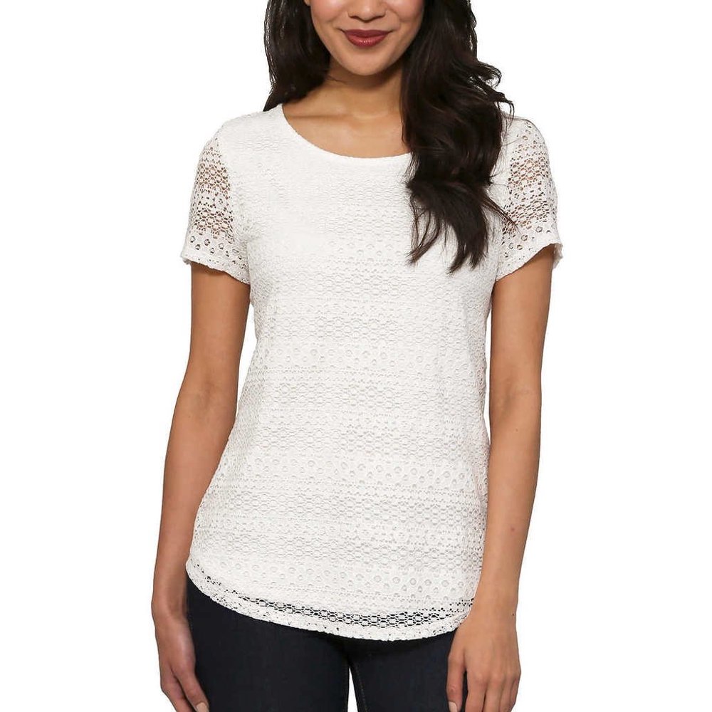 lace short sleeve top