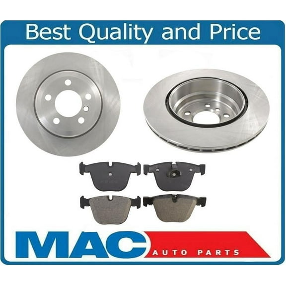 For 07-17 X5 10-17 X6 V8 Brand New Rear Brake Pads (4) and Rear Brake Rotors (2)