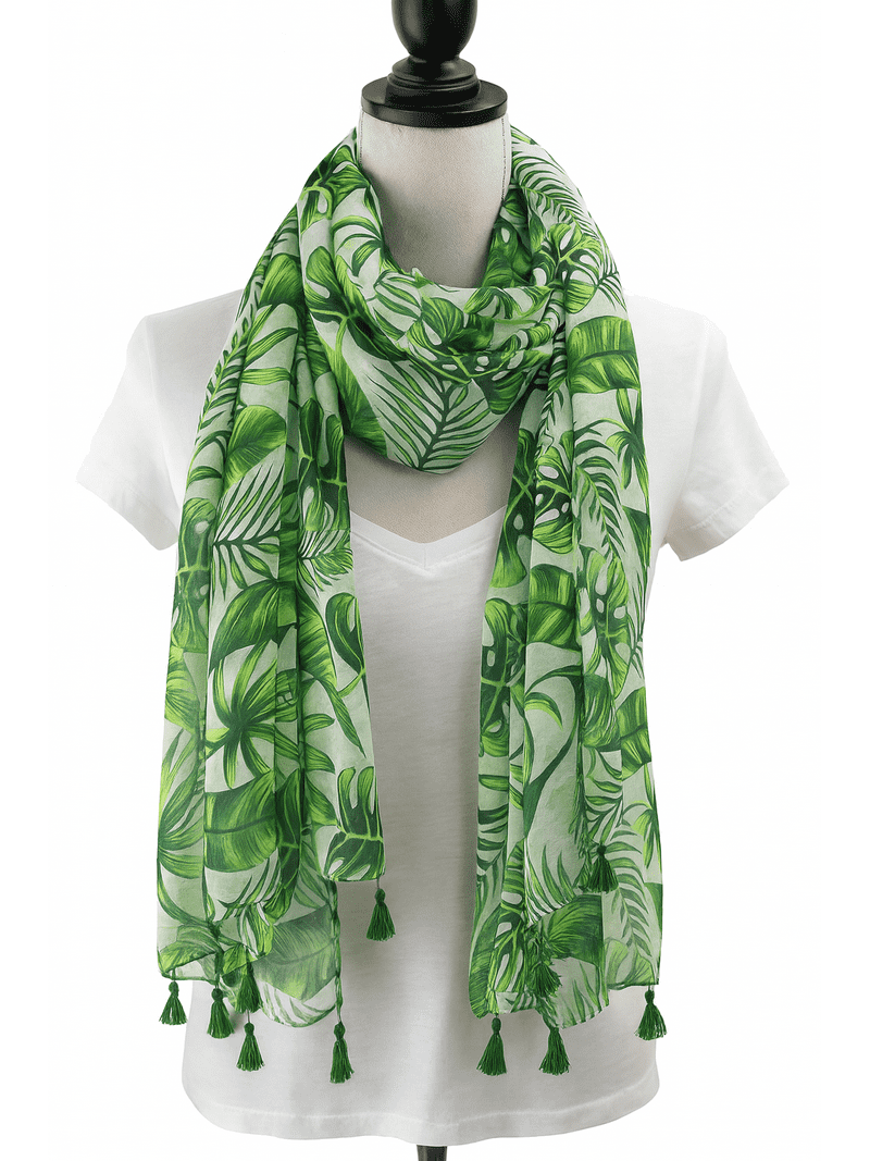 Womens Cozy Tassels Oblong Cotton Scarf Lightweight Shawls Wrap