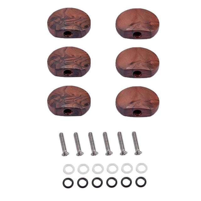pitrice 6Pcs Couleur Café Guitare Tuning Chevilles Bouton de Remplacement Poignée Bouchon
