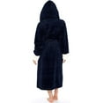 thumbnail image 5 of Lisingtool robes for women women winter plush lengthened shawl bathrobe home clothes long sleeved robe coat dark blue, 5 of 9