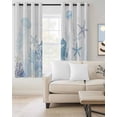 thumbnail image 4 of Light Blue Ocean Blackout Curtains for Bedroom Living Room, Seahorses Jellyfish Starfish Coastal 39 In Long Thermal Insulated Room Darkening Drapes Grommet Window Treatments, 27.5 x 39 In, 4 of 9