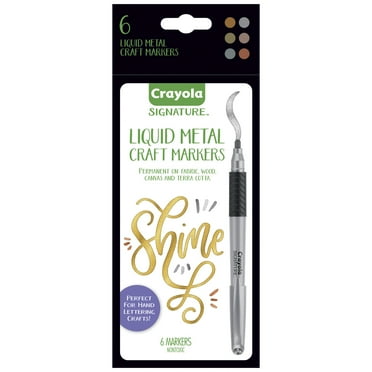 Crayola Signature Liquid Metal Craft Markers, Assorted Colors, Set of 6