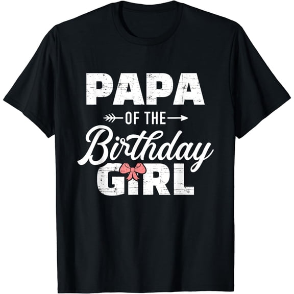 Papa of the birthday daughter girl matching family grandpa T-Shirt