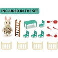 thumbnail image 4 of OLEOCA Family Cottage Doll House — 2-Story Country Cottage with Dining Set & Bunny Figure, Complete Dollhouse Playset, Gift for Kids Ages 3+, 4 of 9