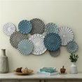 thumbnail image 1 of LuxenHome Multi-Color Metal Floral Layered Plates Wall Art, 1 of 1