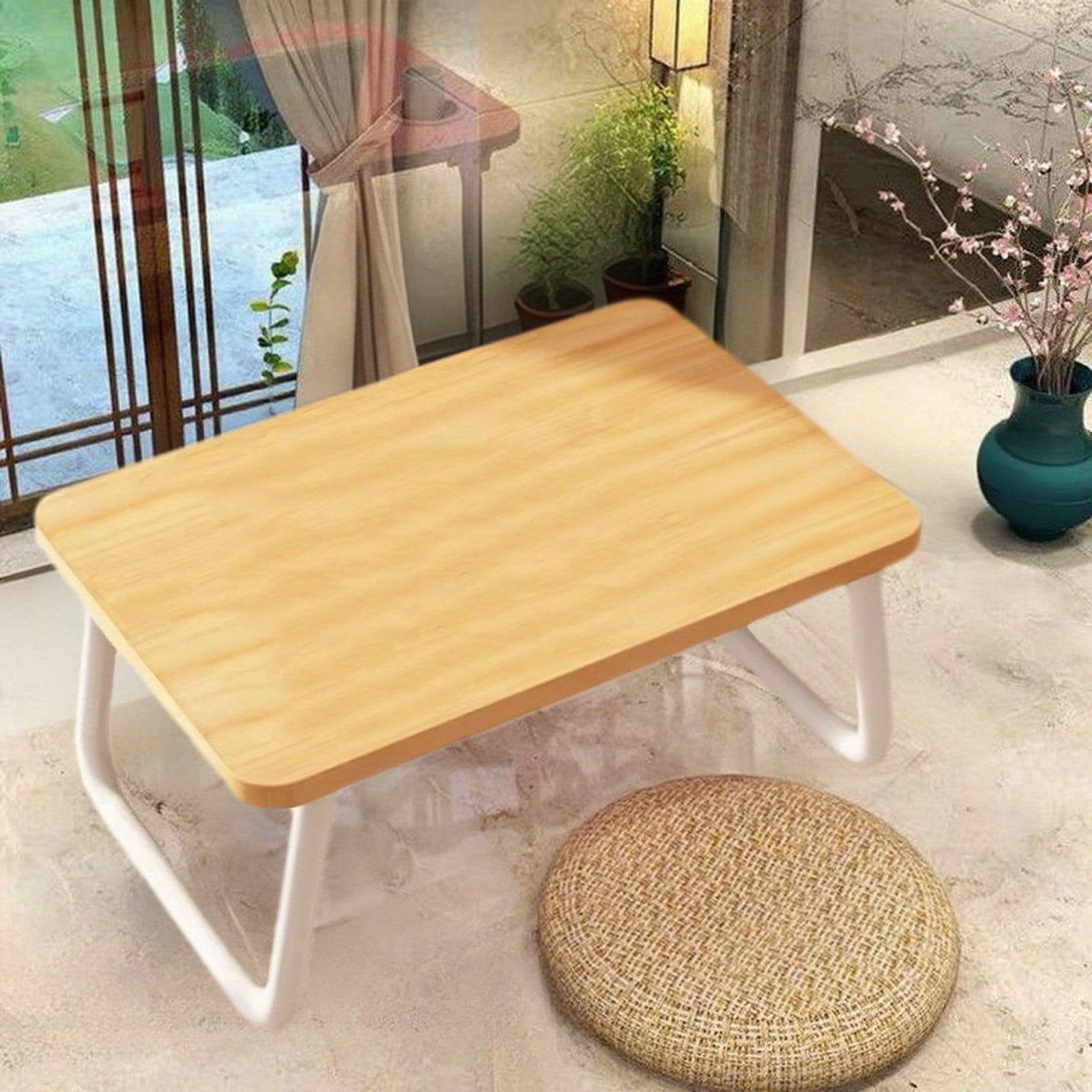 Foldable Laptop Bed Desk | Portable Lap Desk Table for Sofa/Floor/Picnic/Breakfast | Lightweight Wood Mini Stand | Stable Foldable Legs | 19.7x11.8x9.1in | 1 Pack