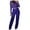 Purple, variant on Autumn Plus Size Two Piece Sets for Women Casual Color Long-Sleeve Round-Collar Tops High Waist Pants Suits