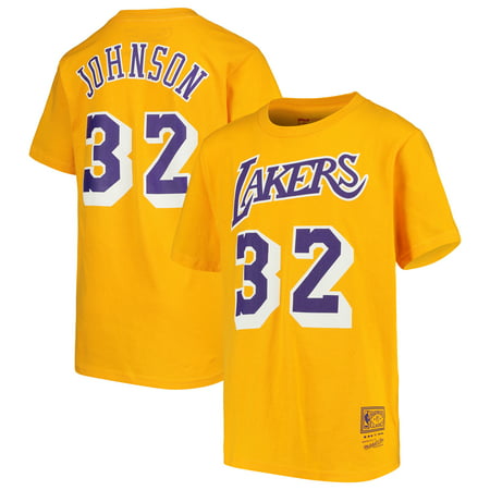 Magic Johnson Los Angeles Lakers Mitchell & Ness Youth Hardwood Classics Name & Number T-Shirt -