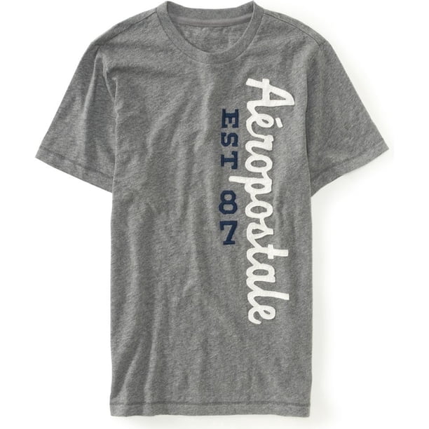 Camiseta Aeropostale Hombres Est 1987 Adornada Gris Mediano