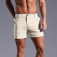 thumbnail image 5 of ZQUUVOU Men's Shorts Button Zip Fly Elastic Waist 3 Inch Inseam Outdoor Beach Golf Running Shorts with Pockets Khaki, 5 of 8