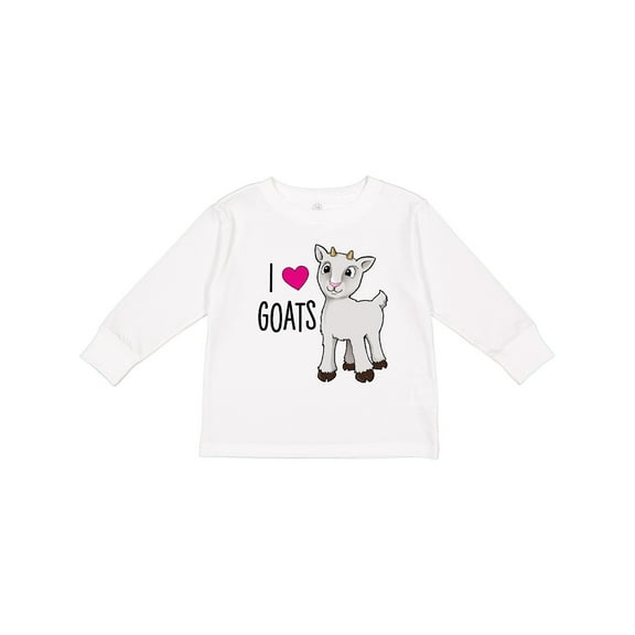 Inktastic I Love Goats Cute Goat Boys or Girls Long Sleeve Toddler T-Shirt