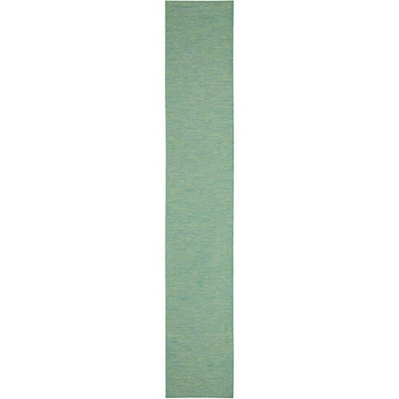 Pemberly Row 10' Runner Blue Green Fabric Modern Area Rug (10' Runner)