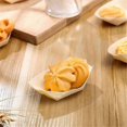 thumbnail image 2 of 150PCS Disposable Sushi Boats Appetizer Plates Wooden Food Trays Wooden Dinner Plates Sushi and Sas, 2 of 5