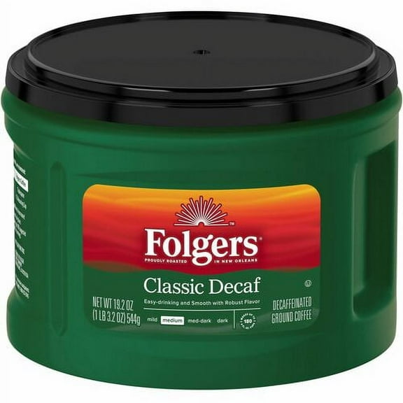 Folgers reg; Classic Decaf Coffee - Medium - 19.2 oz - 1 Each | Bundle of 10 Each