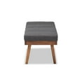 thumbnail image 3 of Baxton Studio Larisa Mid-Century Modern Charcoal Fabric Upholstered Wood Bench, 3 of 5