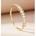 thumbnail image 2 of vylahjewellery Dainty Baguette Cut Moissanite Engagement Ring Stackable Wedding Band 14K Vermeil Yellow Gold Elegant Handmade Jewelry Gift for Women, 2 of 7