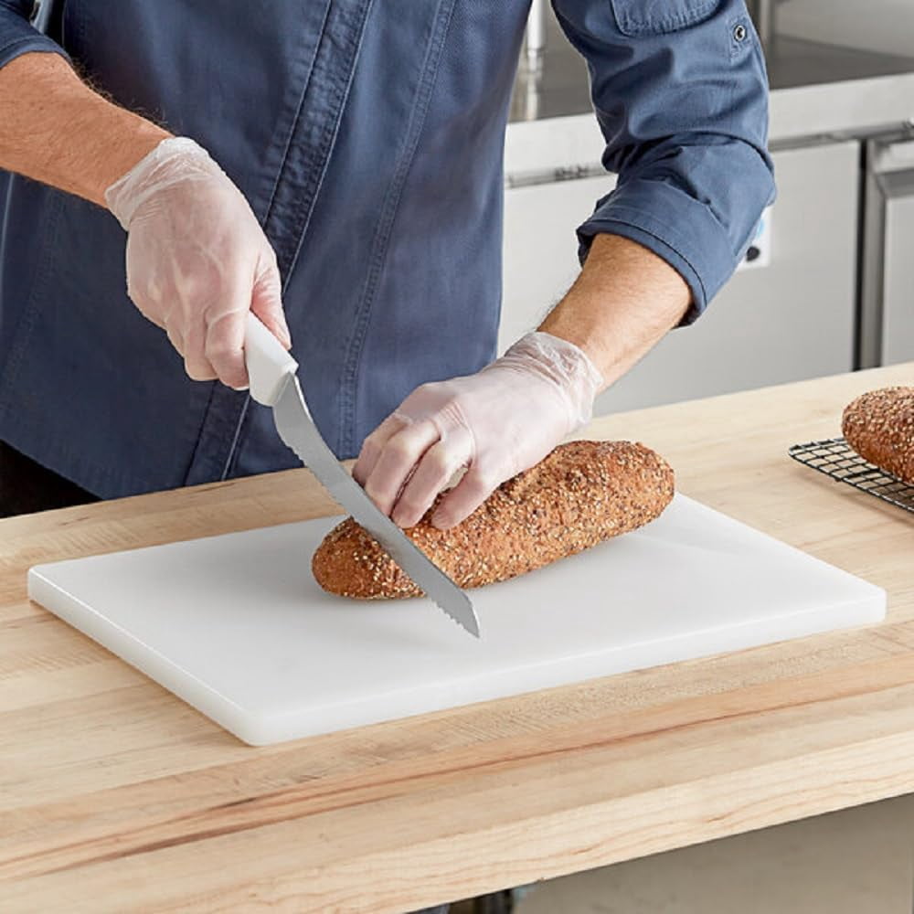 TrueCraftware- 12" x 18" x 3/4" White Plastic Utility Cutting Board- Non-Skid Thick Plastic Chopping Board Cutting Boards for Meat Vegetables Dishwasher Safe Home Kitchen and Restaurants
