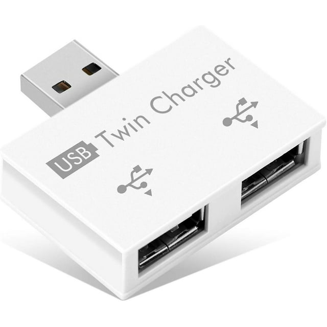 Mini 2.0 Usb Hub Adapter 2 Ports, Small Usb Splitter Male To 2 Female Adapter Portable Data Hub For Laptops Desktops Usb Flash Drives Sync Data Chargi
