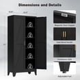 thumbnail image 2 of 71" Tall Metal Pantry Cabinet, Kitchen Storage Cabinet with 2 Doors and 4 Adjustable Shelves for Kitchen, Living Room, Dining Room, Bathroom and Home, Office (Black, 71" H), 2 of 14