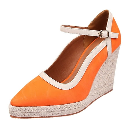 

Vedolay Women s Sandals Mujer Sapatos Mulher Tienda Platform Wedges Sandals Shoes Heel For Dresses Heels Summer Women Sandals(Orange 7.5)