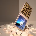 thumbnail image 2 of Case for Motorola Razr 40 Ultra, Luxury Leopard Print PU Leather Phone Cover Slim Fashion Design Plating TPU Drop Protective Phone Case for Motorola Razr 40 Ultra, Gold Leopard, 2 of 6