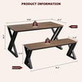 thumbnail image 2 of Danolapsi Dining Table with Benches, Kitchen Table Set for 4, Rectangular Dining Room Table Set with Sturdy Metal Frame, Saving Space for Kitchen, Dining Room, Apartment, 2 of 7