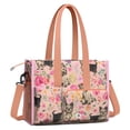 thumbnail image 2 of Teacher Tote Bag,Yorkie Dog and Flower Florals Teacher Utility Tote Bag,Large Work Tote Bags for Women with Multiple Pockets,Top Zipper Closure,13.8x10.6x6.7 Inch, 2 of 5