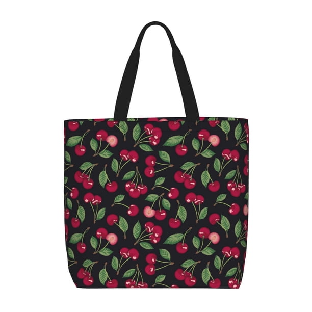 Easygdp Ripe Red Cherry Bolsa Tote para Mujer, Bolso de Hombro para Trabajo, Playa, Viajes, Compras y Supermercado