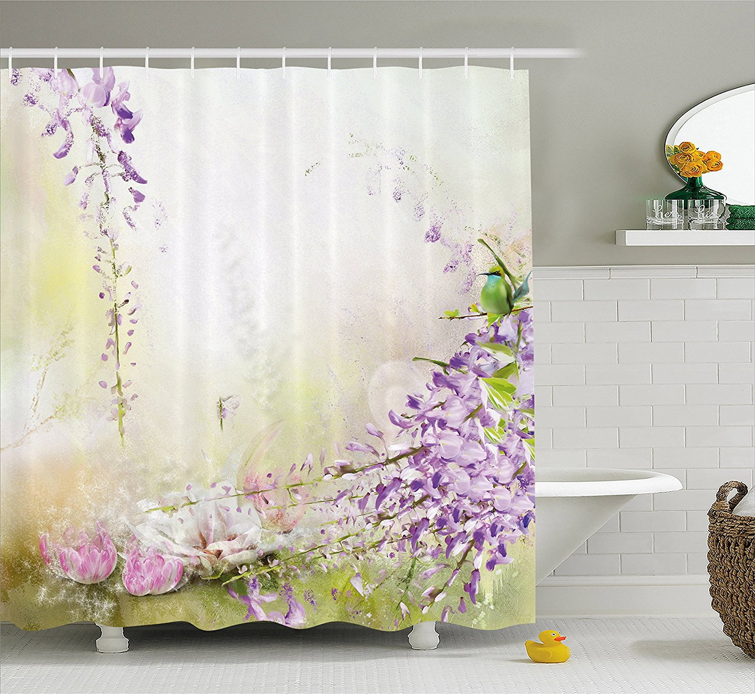 Lavender Shower Curtain by , Artistic Painting Style ...