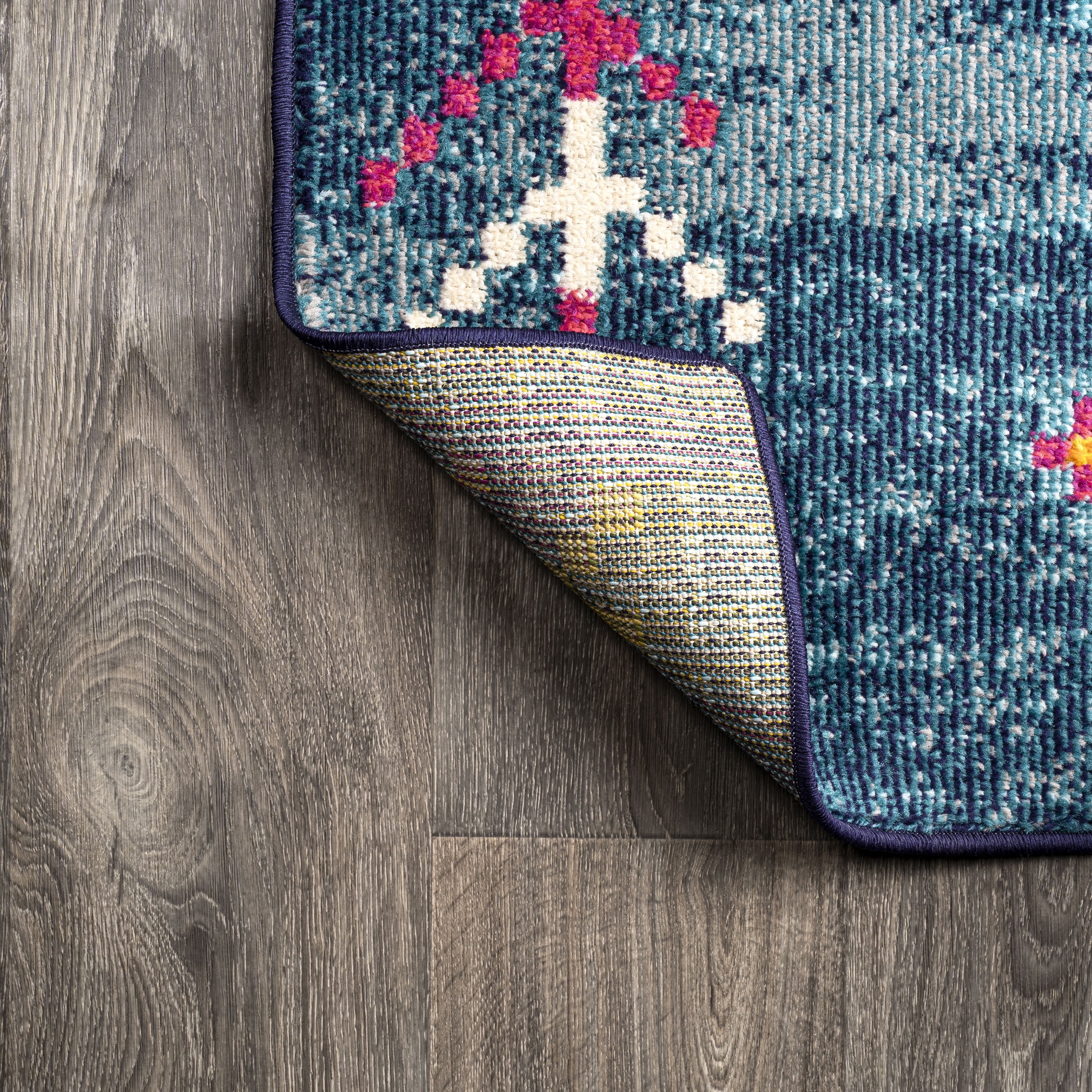 JONATHAN Y MOROCCAN HYPE 2 x 8 Runner Rug, Tribal Love Geometric - Dark Blue/Multi, MOH105A-28