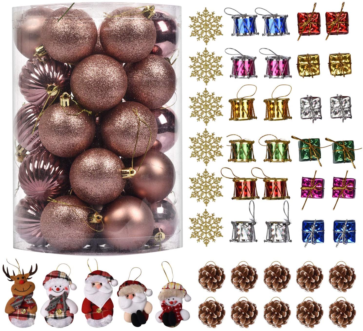 79 Pcs Christmas Tree Ornaments Set, Shatterproof Christmas Ball Xmas