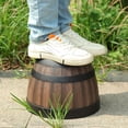 thumbnail image 5 of Whiskey Barrel Planter Outdoor Large, 9 Inch Brown Barrel Planter, Decorative Thick Plastic Resin Garden Pot for Patio, Lawn, Yard, 5 of 6