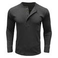 thumbnail image 1 of Chemise à Manches 3/4 pour Hommes, Veste Chemise pour Hommes, Chandail à Col Rond pour Hommes, Chemise de Base Décontractée à Manches Longues avec Boutons, 1 of 5
