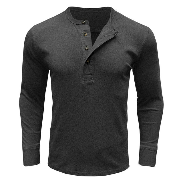asjyhkr Chandails de Dessous pour Hommes à Boutons Col Ras du Cou Manches Longues Chandail Respirant de Gym Course Entraînement