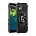 thumbnail image 2 of Compatible for Nokia C110 Case w/Tempered Glass Screen Protector [Military Grade] Ring Car Mount Kickstand Shockproof Hard Phone Case - Black, 2 of 7