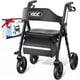 thumbnail image 1 of Andadores para personas mayores, andador Z21 con asiento que soporta 169 kg, ruedas grandes de 20 cm para todo terreno, asiento ergonómico en arco y respaldo ultraligero de 15 cm, andador plegable, do, 1 of 5