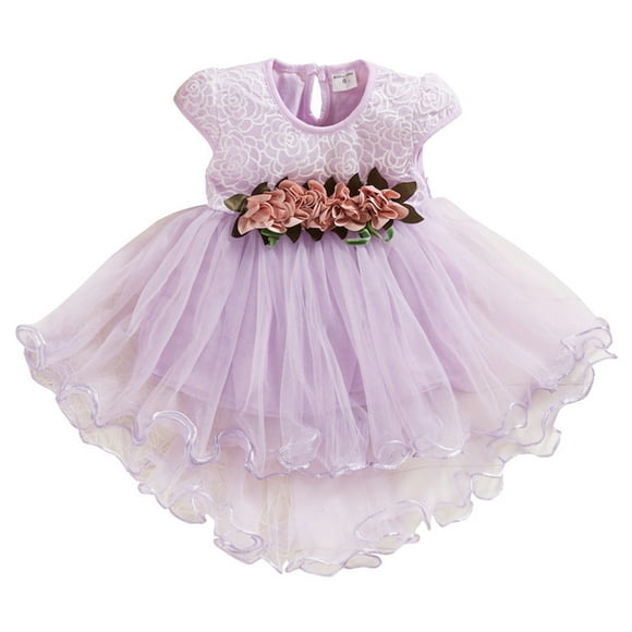 FYDUU Infant Girls Dress Toddler Baby Girl Flower Dress Summer Tutu Tulle Boho Princess Wedding Birthday Party Dresses Holiday Beach Sundress For 6-12 Months