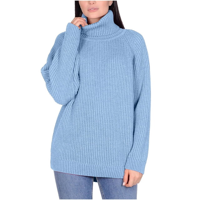 RKSTN Sweaters for Women Knitting Pullover Solid Color High Collar Loose Casual And Winter Sweater Fall Sweaters