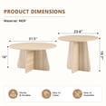 thumbnail image 2 of PUKNLY Round Nesting Coffee Table Set of 2, Modern Circle End Table Set, Mid Century Wooden Accent Tables, Small Side Table for Living Room Bedroom Balcony Office, Flexible Use, Space-Saving,Natural, 2 of 7