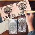 thumbnail image 5 of BENECREAT 4PCS 4x7 Inch Tree of Life Metal Stencils Templates Art Craft Stencils for Wood Carving, Drawings, Woodburning, Engraving, Scrapbooking Project, 5 of 9