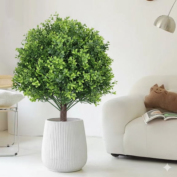 Guvpev Faux Boxwood Topiary Tree (1-Pack) - Ground Insert or DIY Potted Plants, All-Season Artificial Greenery for Front Porch & Indoor/Outdoor Decor