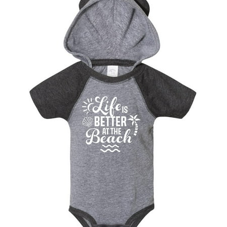 

Inktastic Life is Better at The Beach with Sunshine Seashell and Palm Trees Gift Baby Boy or Baby Girl Bodysuit